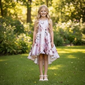 NWOT Speechless Girls Floral Hi Low Formal Dress Wedding Spring Summer Easter
